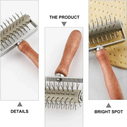 1-Piece Pizza Dough Docker Roller with Handle