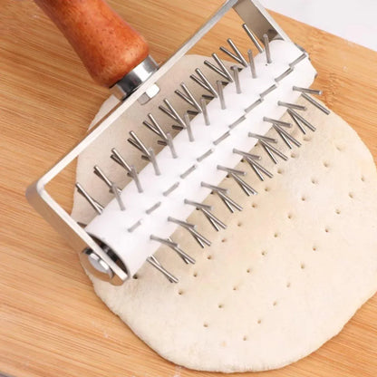 1-Piece Pizza Dough Docker Roller with Handle