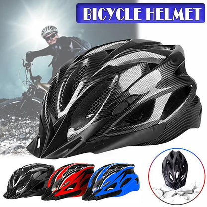Lightweight Bicycle Helmet Adjustable Cycling Gear for Road or Mountain Bike Riding - Black Red