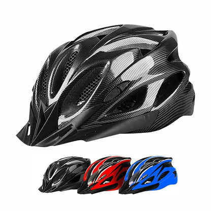 Lightweight Bicycle Helmet Adjustable Cycling Gear for Road or Mountain Bike Riding - Black Red