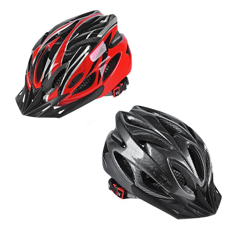 Lightweight Bicycle Helmet Adjustable Cycling Gear for Road or Mountain Bike Riding - Black Red