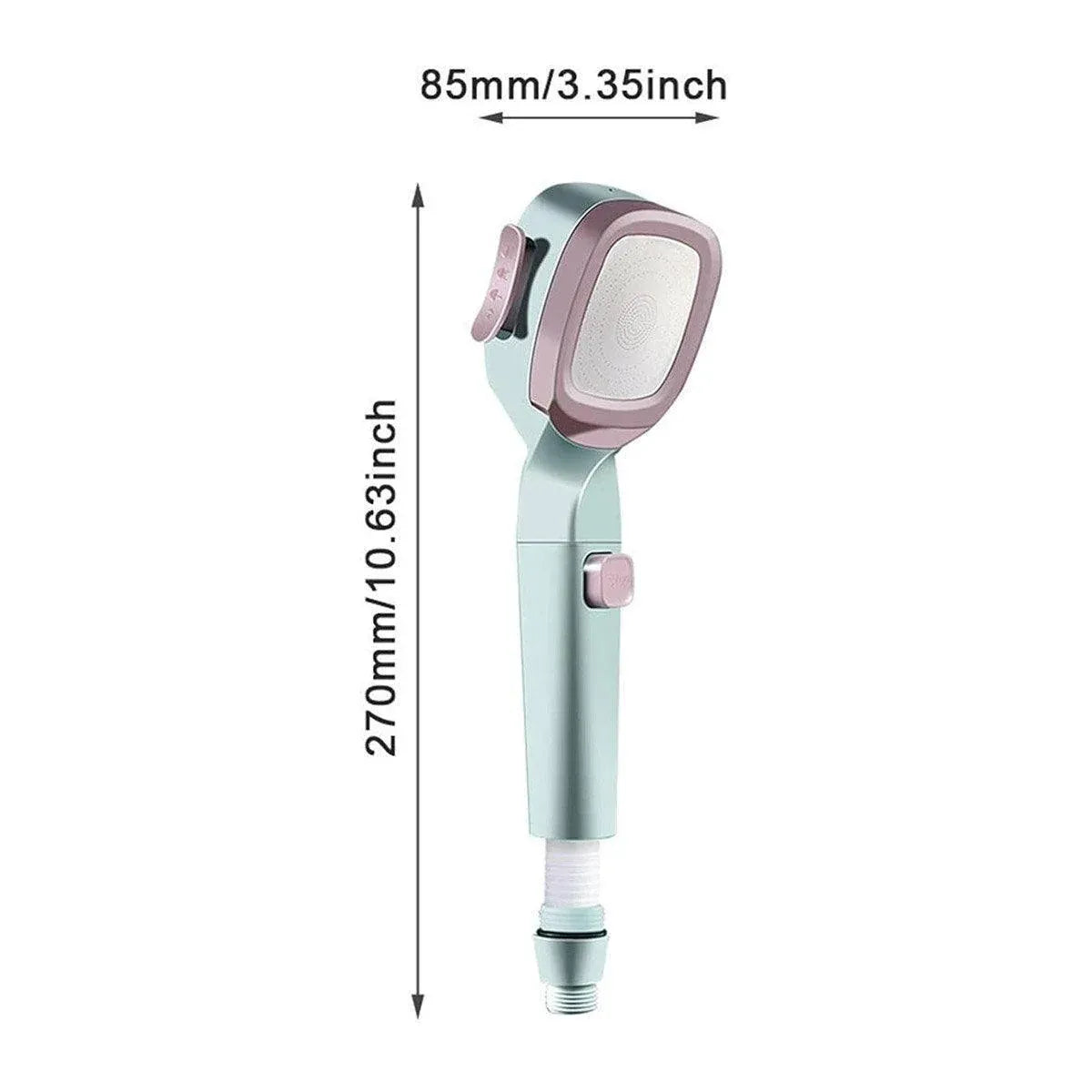 High Pressure Handheld Shower Head with Filter for Bathroom Water Saving Spray - Pink Blue