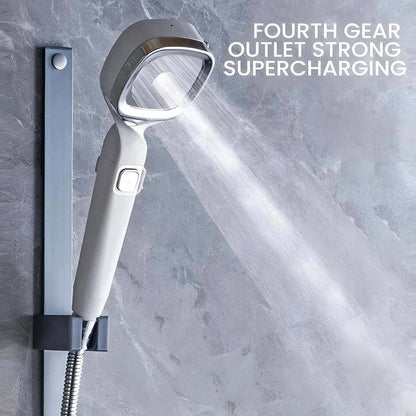 High Pressure Handheld Shower Head with Filter for Bathroom Water Saving Spray - Pink Blue