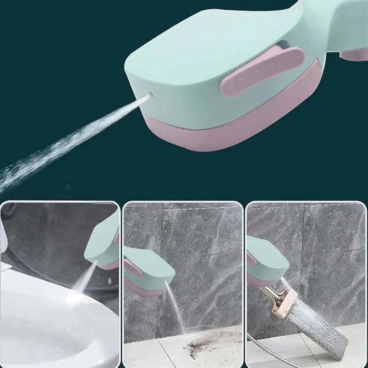 High Pressure Handheld Shower Head with Filter for Bathroom Water Saving Spray - Pink Blue