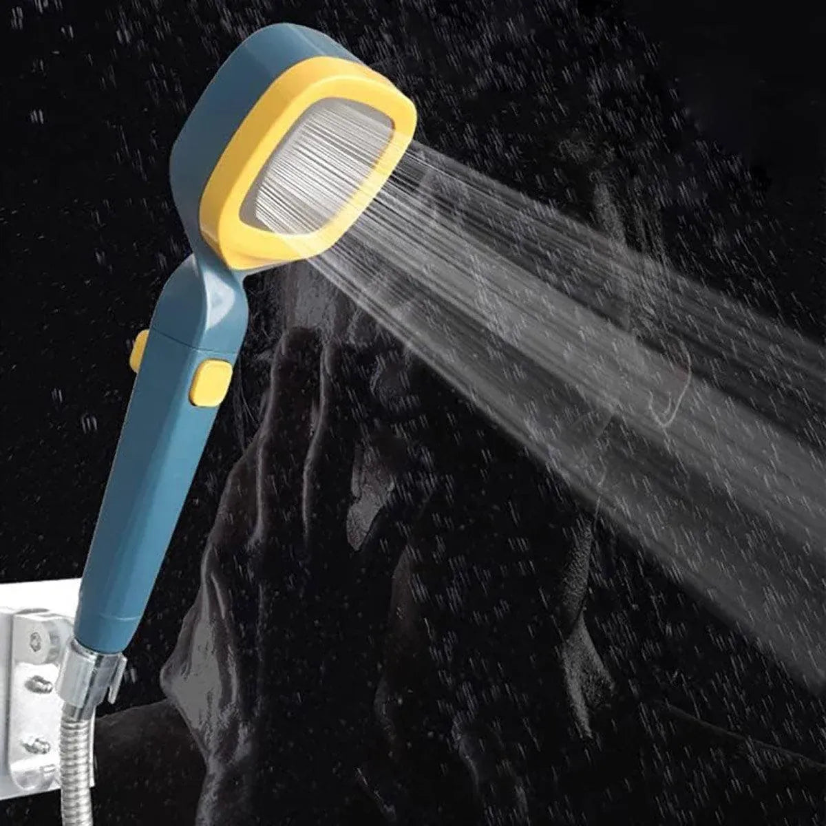 High Pressure Handheld Shower Head with Filter for Bathroom Water Saving Spray - Pink Blue