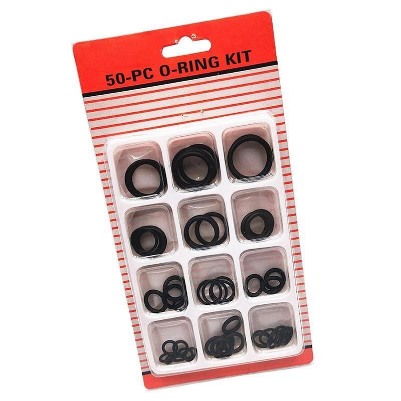 Rubber O-Ring Assortment Kit 50PC- Pack O-Rings Set Automotive Plumbing Seals