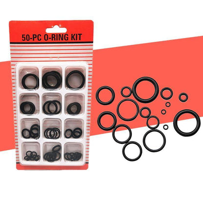 Rubber O-Ring Assortment Kit 50PC- Pack O-Rings Set Automotive Plumbing Seals