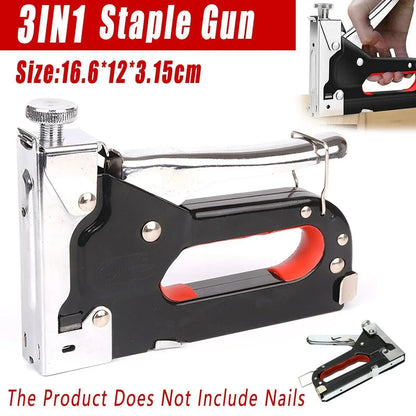 3-in-1 Manual Staple Gun Tacker, 1 Piece, Staples Not Included