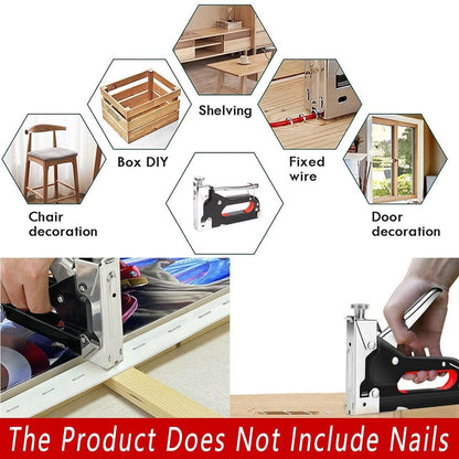 3-in-1 Manual Staple Gun Tacker, 1 Piece, Staples Not Included