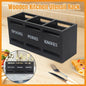 Black Three-Compartment Cutlery Organiser 25.5 x 8.7 x 11 cm - 1 Piece