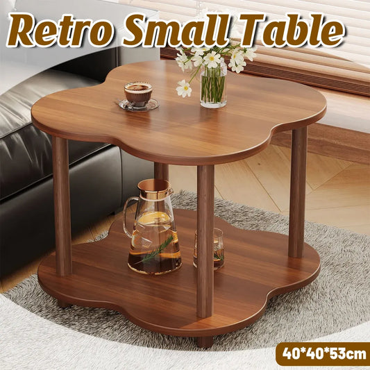 Retro Small Table Table Living Room Decor Compact Side Table for Coffee Books