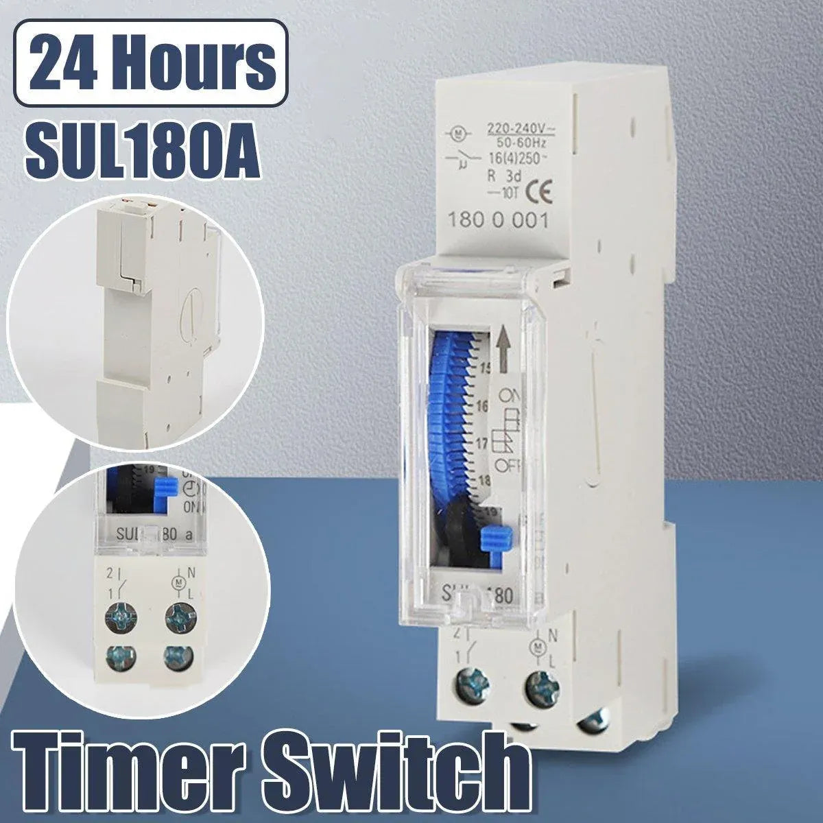 1-Piece SUL180A 24-Hour Mechanical DIN-Rail Timer Switch