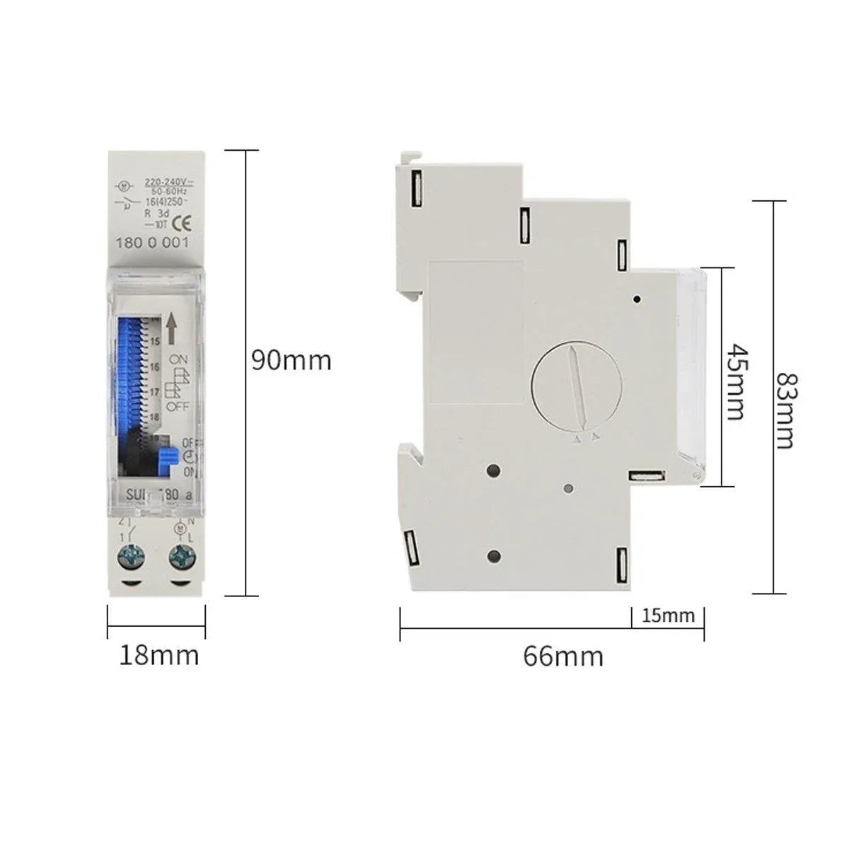1-Piece SUL180A 24-Hour Mechanical DIN-Rail Timer Switch