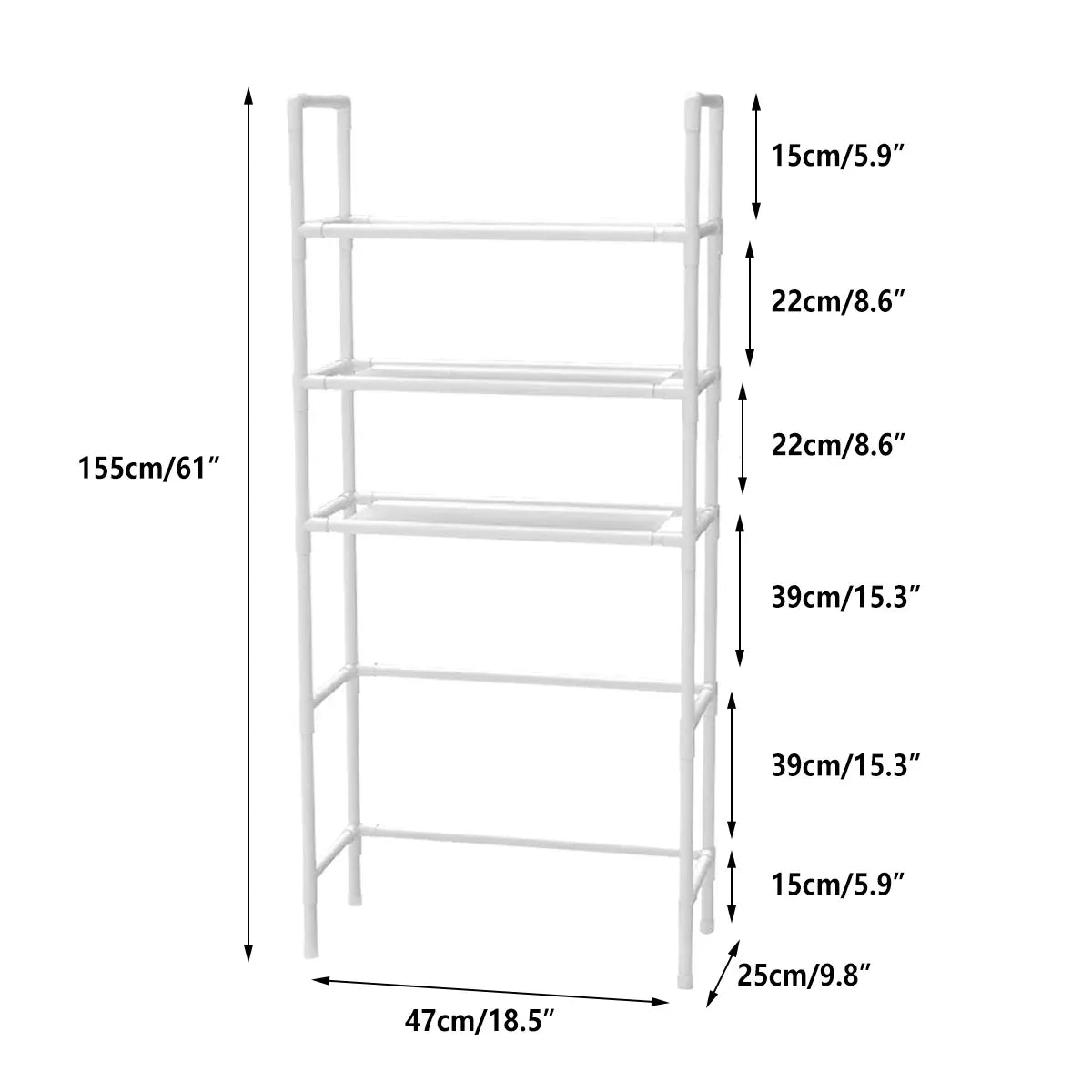 1-Piece Over-Toilet Storage Rack, White