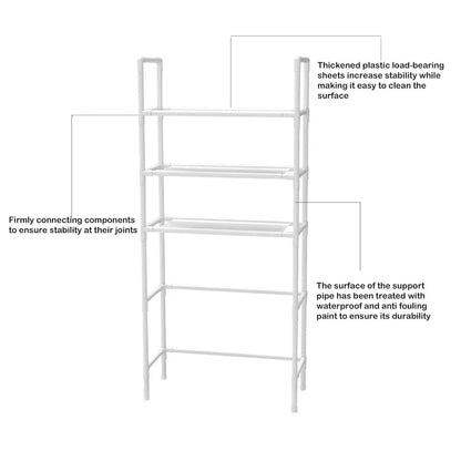 1-Piece Over-Toilet Storage Rack, White