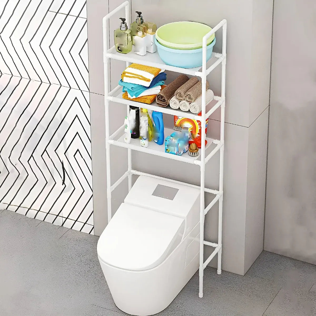 1-Piece Over-Toilet Storage Rack, White