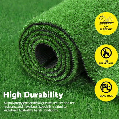 Artificial Grass Turf Roll 2m x 5m (10sqm), 15mm Pile, Green, 1 Roll