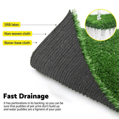Artificial Grass Turf Roll 2m x 5m (10sqm), 15mm Pile, Green, 1 Roll
