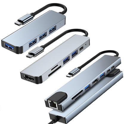 8/6/4-In-1 Usb-C Hub Adapter Type-C Hub Hdmi For Macbook Pro/Air Ipad Pro Laptop - 6-IN-1