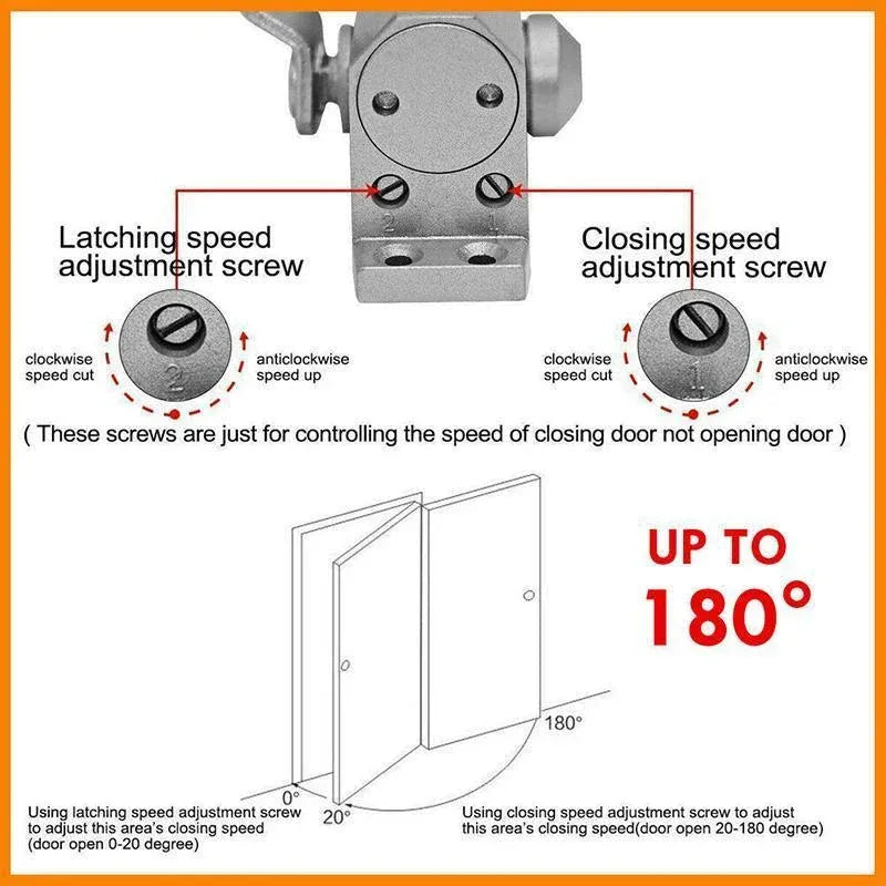 Hydraulic Automatic Door Closer with Adjustable Closing Speed, Soft Close - 1 Pc