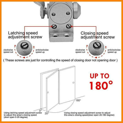 Hydraulic Automatic Door Closer with Adjustable Closing Speed, Soft Close - 1 Pc