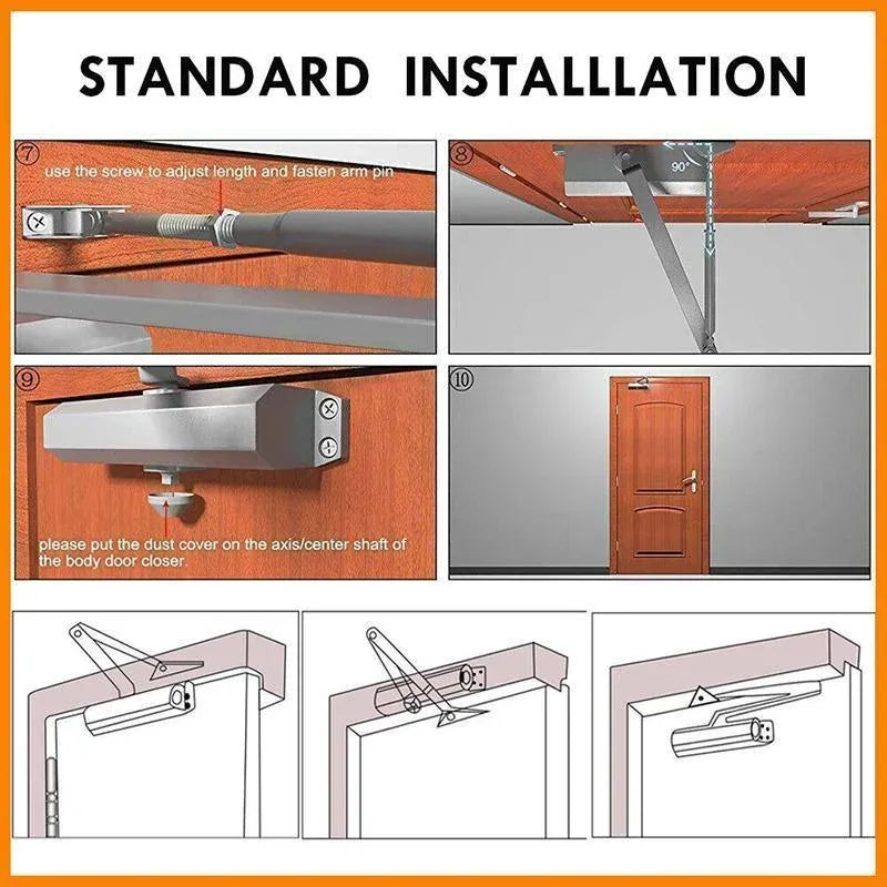 Hydraulic Automatic Door Closer with Adjustable Closing Speed, Soft Close - 1 Pc
