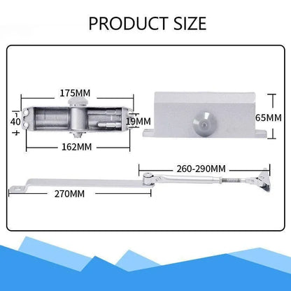 Hydraulic Automatic Door Closer with Adjustable Closing Speed, Soft Close - 1 Pc