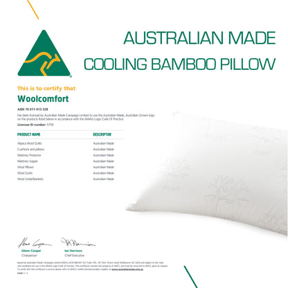 Luxor Australian Made Bamboo Cooling Pillow Standard Size Four Pack