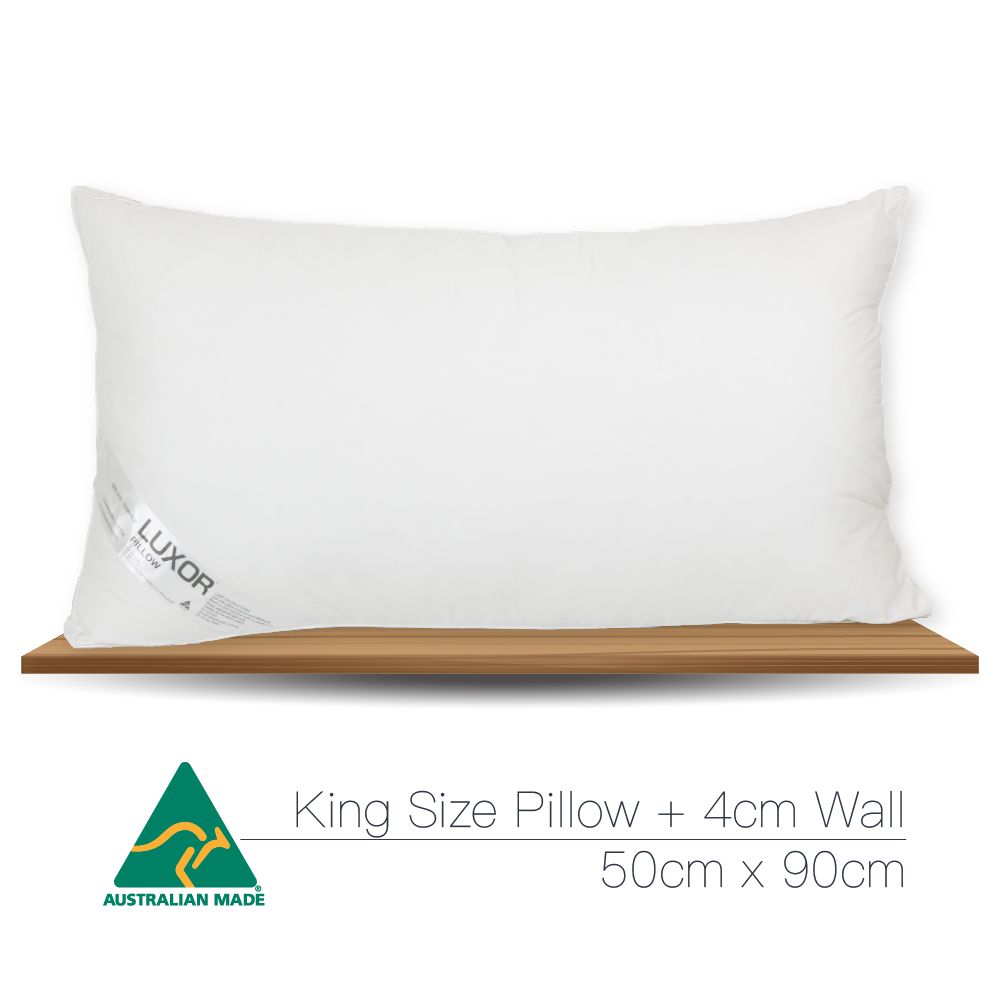 Luxor Australian Made Hotel King Size Pillow with 4cm Wall Four Pack