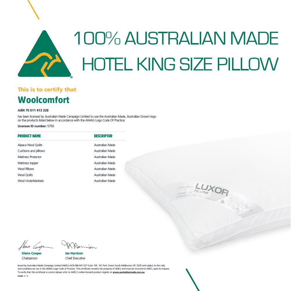 Luxor Australian Made Hotel King Size Pillow with 4cm Wall Four Pack