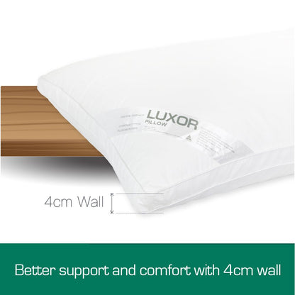 Luxor Australian Made Hotel King Size Pillow with 4cm Wall Four Pack