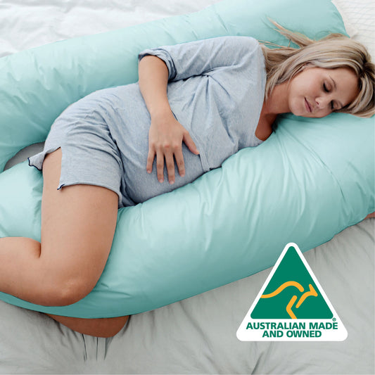 Woolcomfort Aus Made Maternity Pregnancy Nursing Sleeping Body Pillow Pillowcase Included Aquamarine