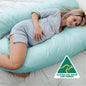Woolcomfort Aus Made Maternity Pregnancy Nursing Sleeping Body Pillow Pillowcase Included Aquamarine