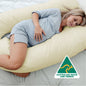 Woolcomfort Aus Made Maternity Pregnancy Nursing Sleeping Body Pillow Pillowcase Included Cream