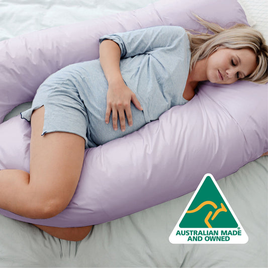Woolcomfort Aus Made Maternity Pregnancy Nursing Sleeping Body Pillow Pillowcase Included Lilac