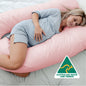Woolcomfort Aus Made Maternity Pregnancy Nursing Sleeping Body Pillow Pillowcase Included Light Pink