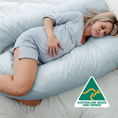 Woolcomfort Aus Made Maternity Pregnancy Nursing Sleeping Body Pillow Pillowcase Included Sky