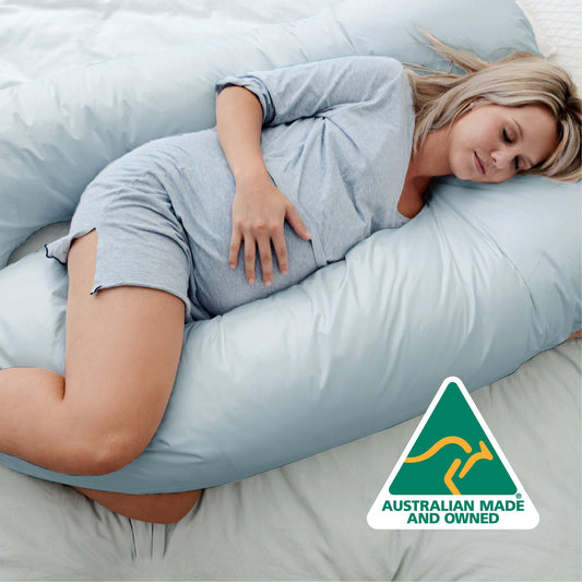 Woolcomfort Aus Made Maternity Pregnancy Nursing Sleeping Body Pillow Pillowcase Included Sky