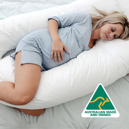 Woolcomfort Aus Made Maternity Pregnancy Nursing Sleeping Body Pillow Pillowcase Included White