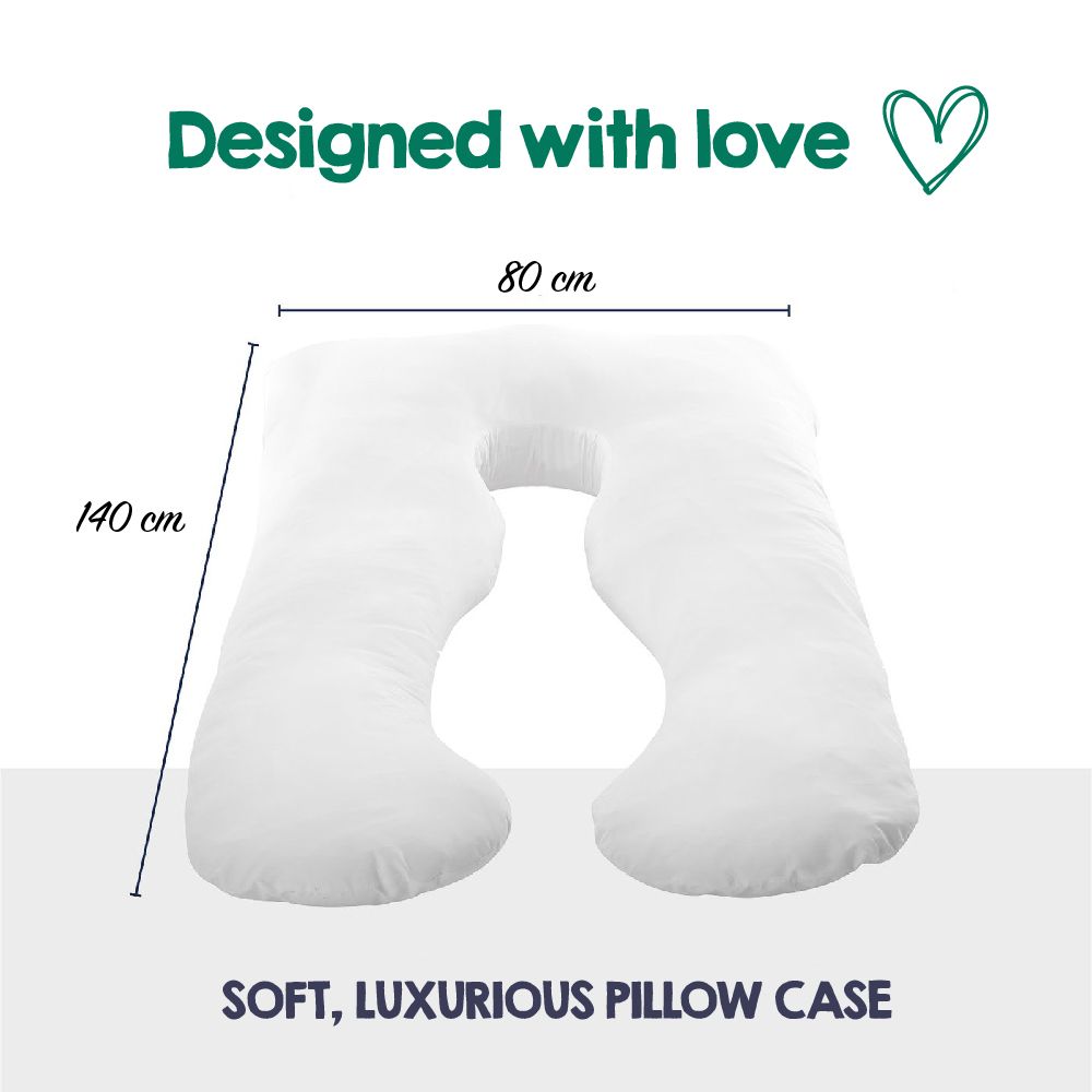 Woolcomfort Aus Made Maternity Pregnancy Nursing Sleeping Body Pillow Pillowcase Included White