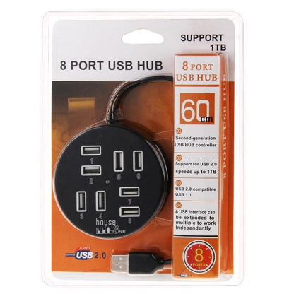 8-Port Usb 2.0 Hub For Laptop 60Cm Length 1Tb Hdd Support