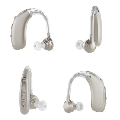 Earhook Hearing Aid With Usb Charging Noise Reduction - Silver