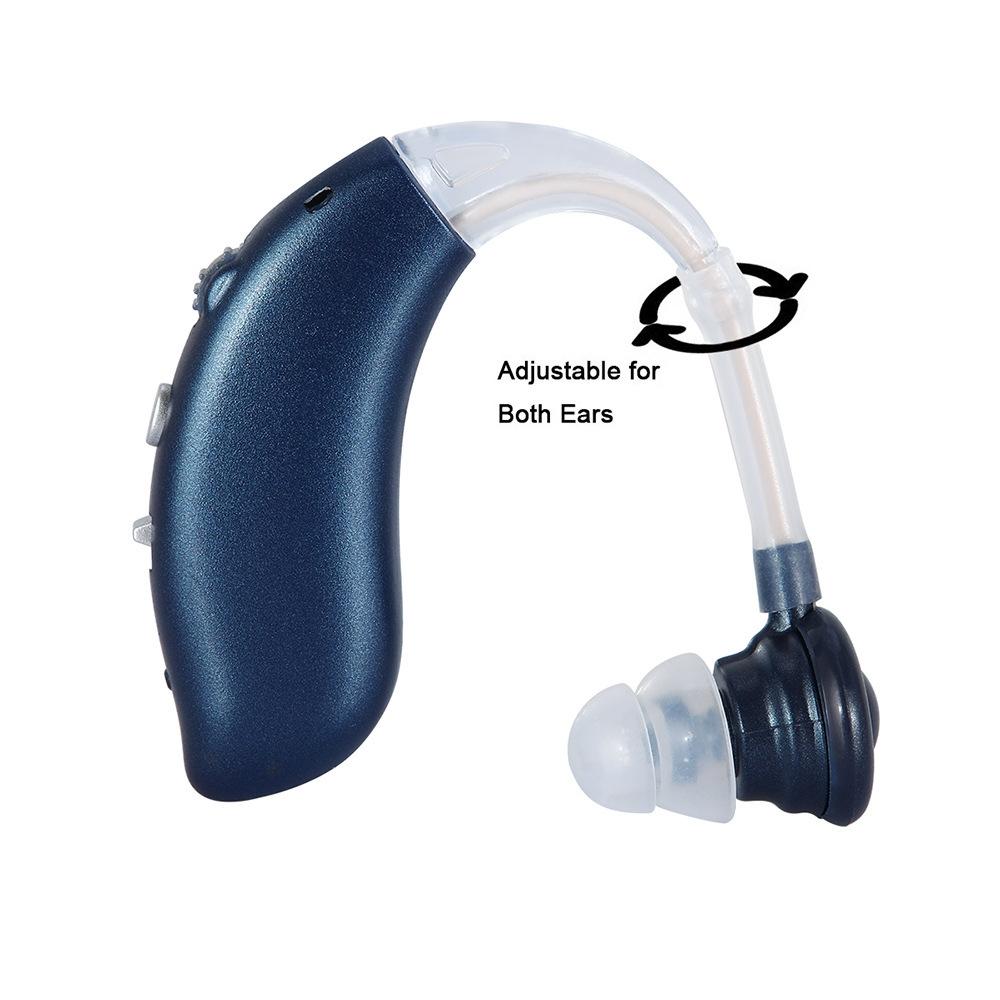 Earhook Hearing Aid With Usb Charging Noise Reduction - Silver