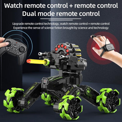 Remote Control Car - Dual Control Soft Bomb - Four-wheel Battle Blooming Tire Spray - Green