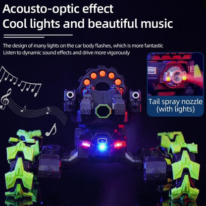 Remote Control Car - Dual Control Soft Bomb - Four-wheel Battle Blooming Tire Spray - Green