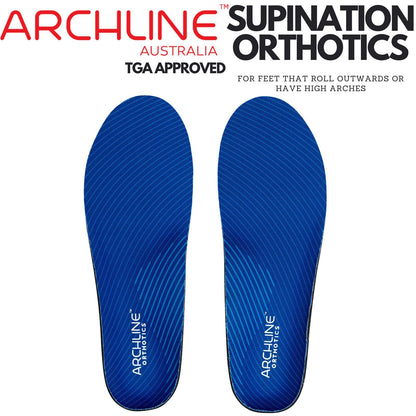 Archline Supination Orthotic Insoles - Full Length (Unisex) Plantar Fasciitis High Arch - Euro 39