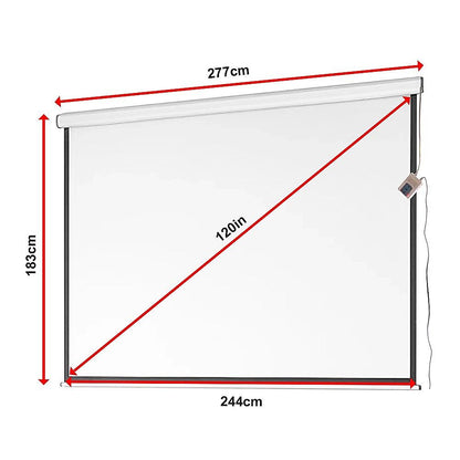 120" Electric Motorised Projector Screen TV +Remote