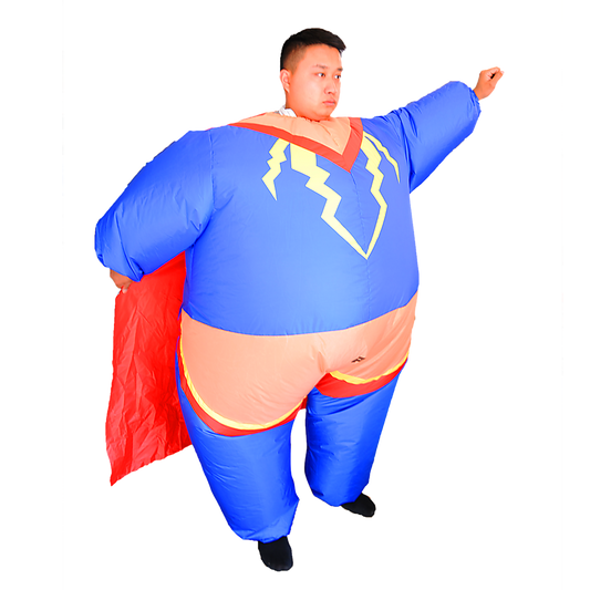 Super Hero Fancy Dress Inflatable Suit - Fan Operated Costume