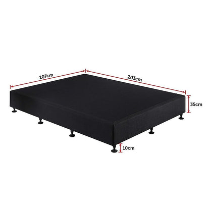 Palermo King Single Ensemble Bed Base Midnight Black Linen Fabric