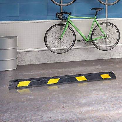 180cm Heavy Duty Rubber Curb Parking Guide Wheel Driveway Stopper Reflective Yellow